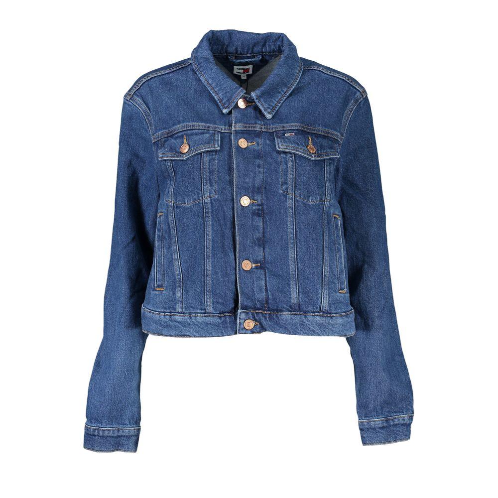 Tommy Hilfiger Blue Cotton Women Jacket - Arichezz.store