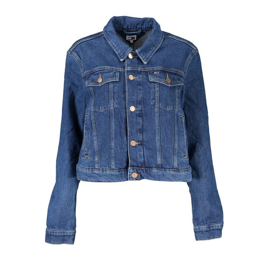 Tommy Hilfiger Blue Cotton Women Jacket - Arichezz.store