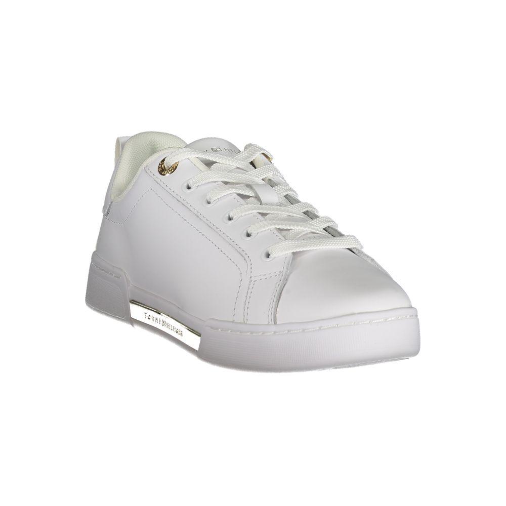 Tommy Hilfiger Chic White Lace-Up Sneakers with Contrast Detail - Arichezz.store