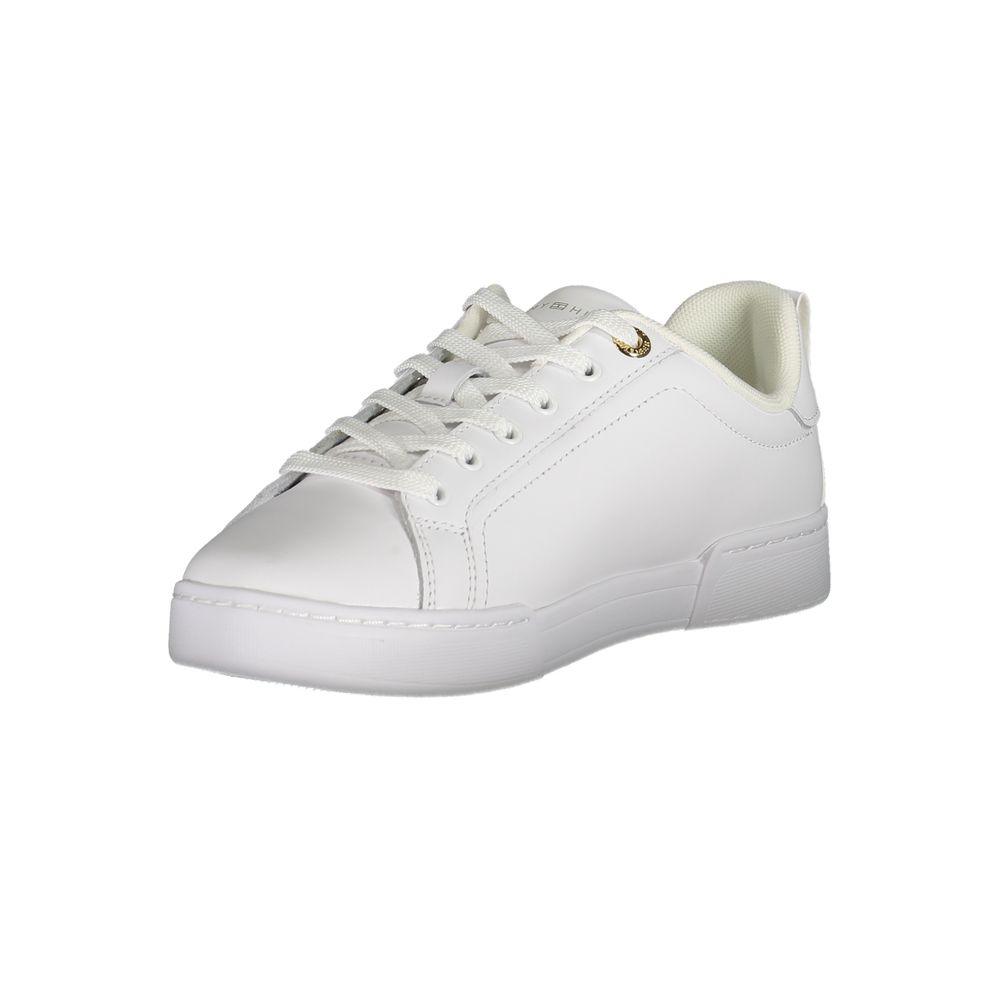 Tommy Hilfiger Chic White Lace-Up Sneakers with Contrast Detail - Arichezz.store