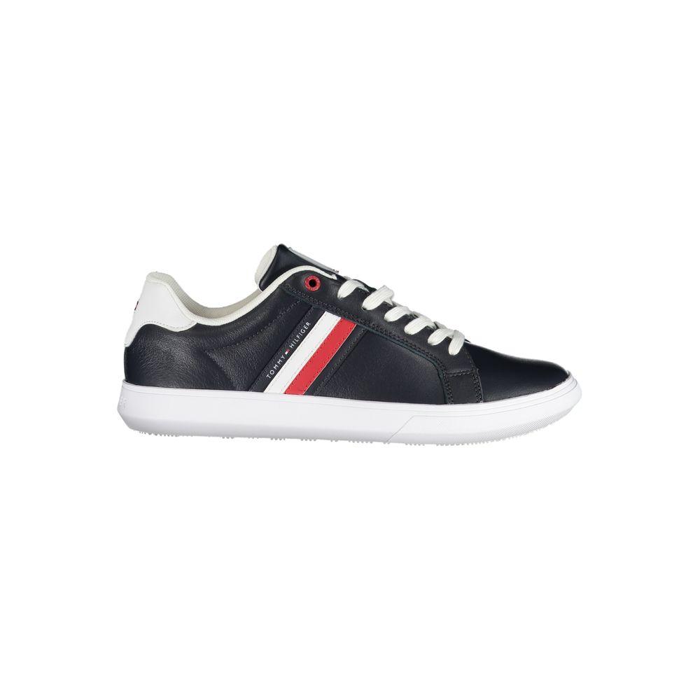 Tommy Hilfiger Sleek Blue Lace-Up Sneakers with Contrast Details - Arichezz.store