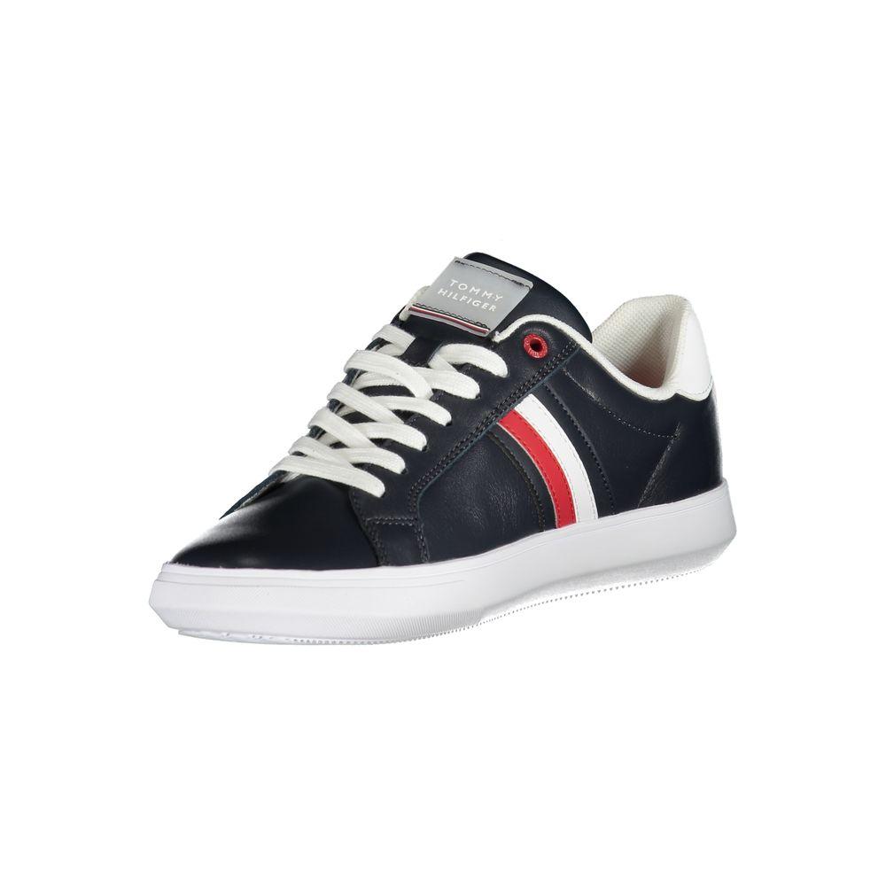 Tommy Hilfiger Sleek Blue Lace-Up Sneakers with Contrast Details - Arichezz.store