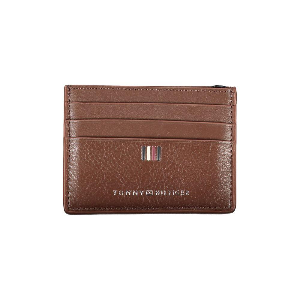 Tommy Hilfiger Sleek Leather Card Holder with Contrast Detailing - Arichezz.store