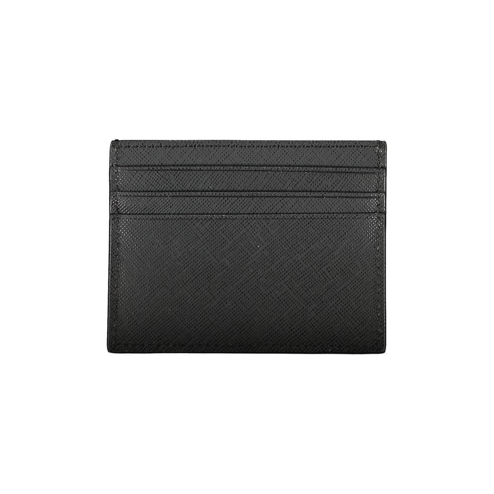 Tommy Hilfiger Sleek Black Leather Card Holder with Contrast Details - Arichezz.store