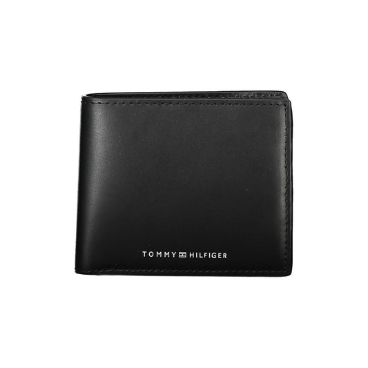 Tommy Hilfiger Elegant Black Leather Bifold Men's Wallet - Arichezz.store