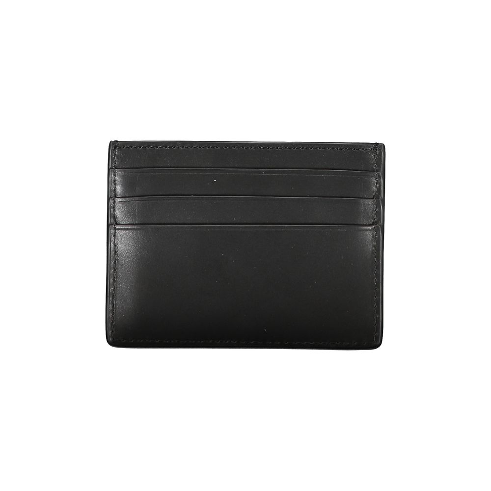 Tommy Hilfiger Chic Black Leather Card Holder with Contrast Detailing - Arichezz.store