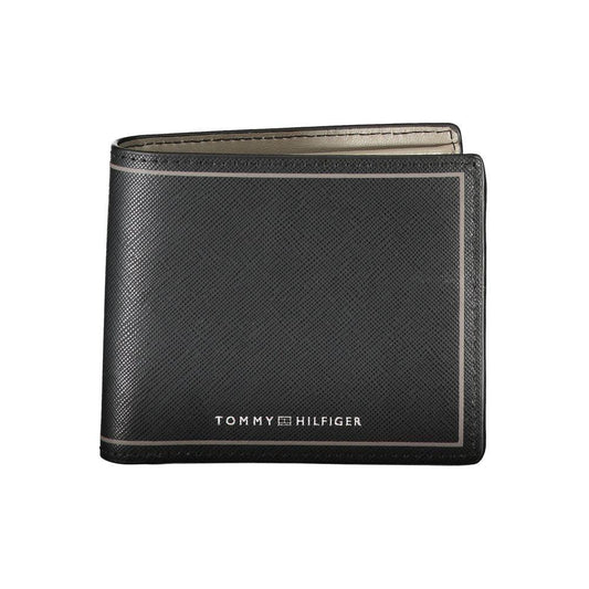 Tommy Hilfiger Elegant Black Leather Dual-Compartment Wallet - Arichezz.store