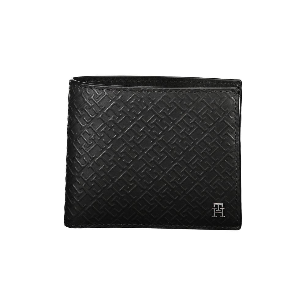 Tommy Hilfiger Elegant Black Leather Wallet with Multi-Compartments - Arichezz.store