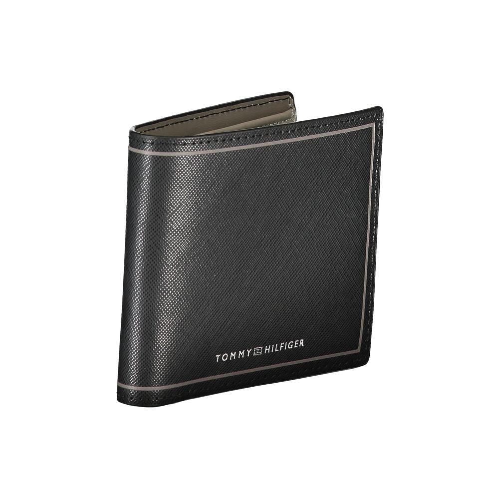 Tommy Hilfiger Elegant Black Leather Dual-Compartment Wallet - Arichezz.store