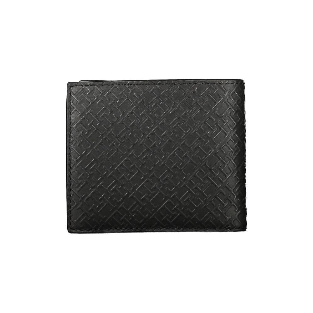 Tommy Hilfiger Elegant Black Leather Wallet with Multi-Compartments - Arichezz.store