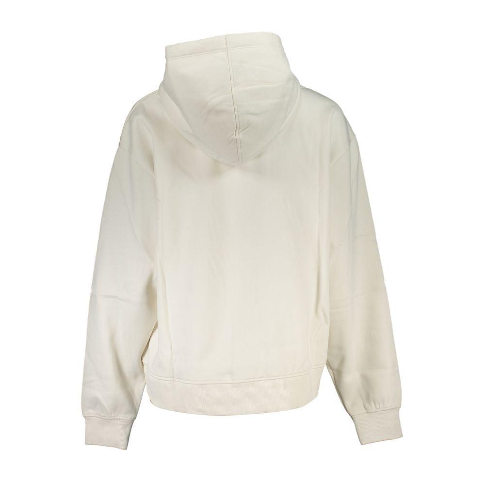 Calvin Klein Chic White Fleece Hooded Sweatshirt - Arichezz.store