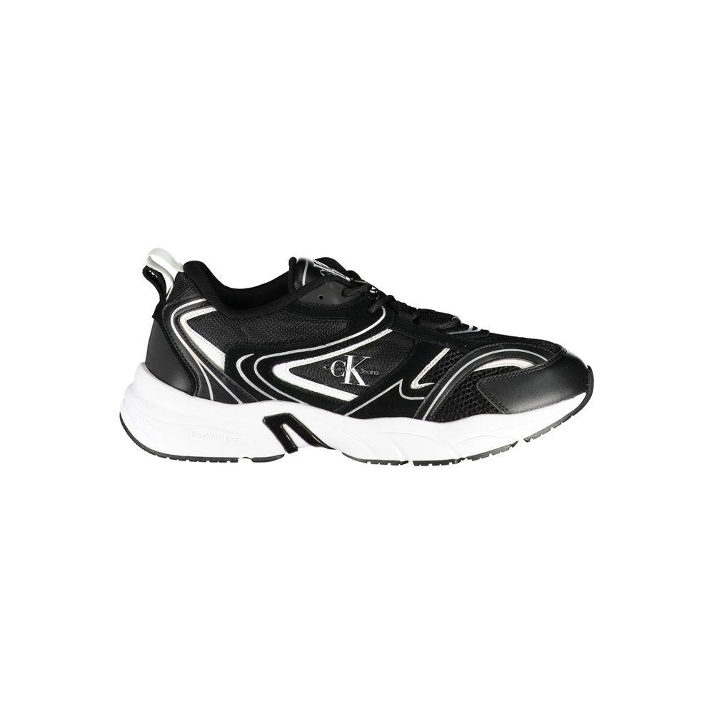 Calvin Klein Sleek Black Lace-Up Sneakers with Contrast Details - Arichezz.store