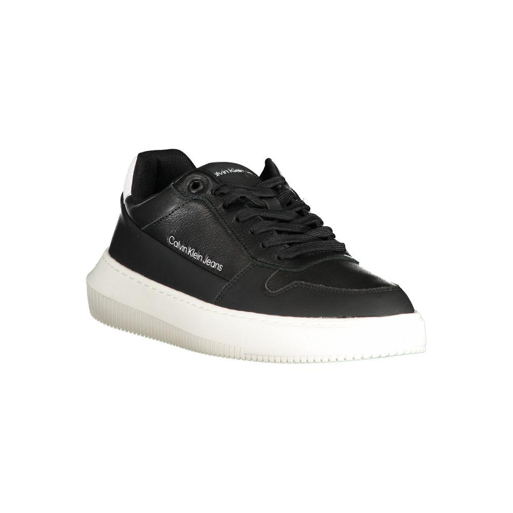 Calvin Klein Sleek Black Lace-Up Sneakers with Contrast Details - Arichezz.store