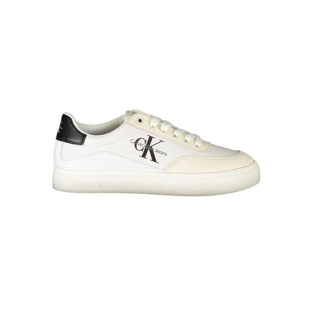 Calvin Klein Chic White Lace-Up Sneakers with Contrast Detailing - Arichezz.store