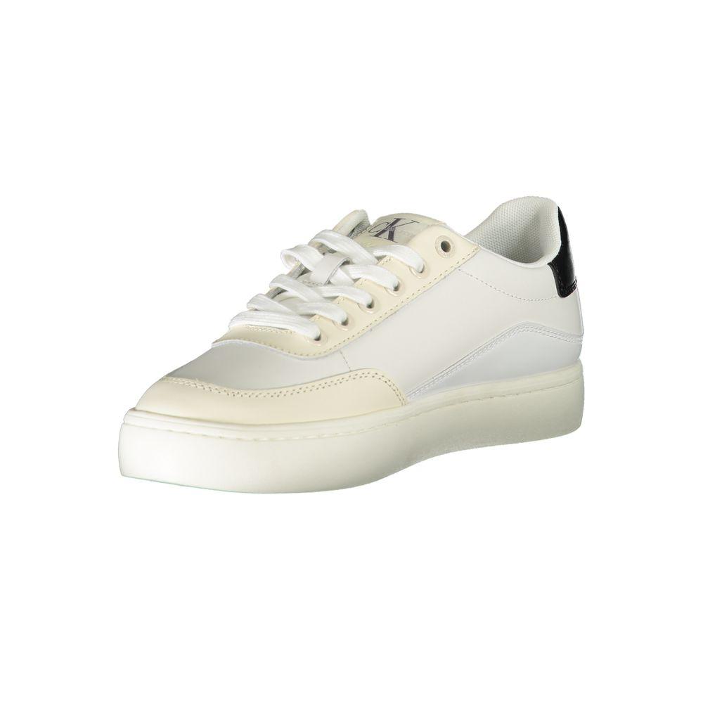 Calvin Klein Chic White Lace-Up Sneakers with Contrast Detailing - Arichezz.store