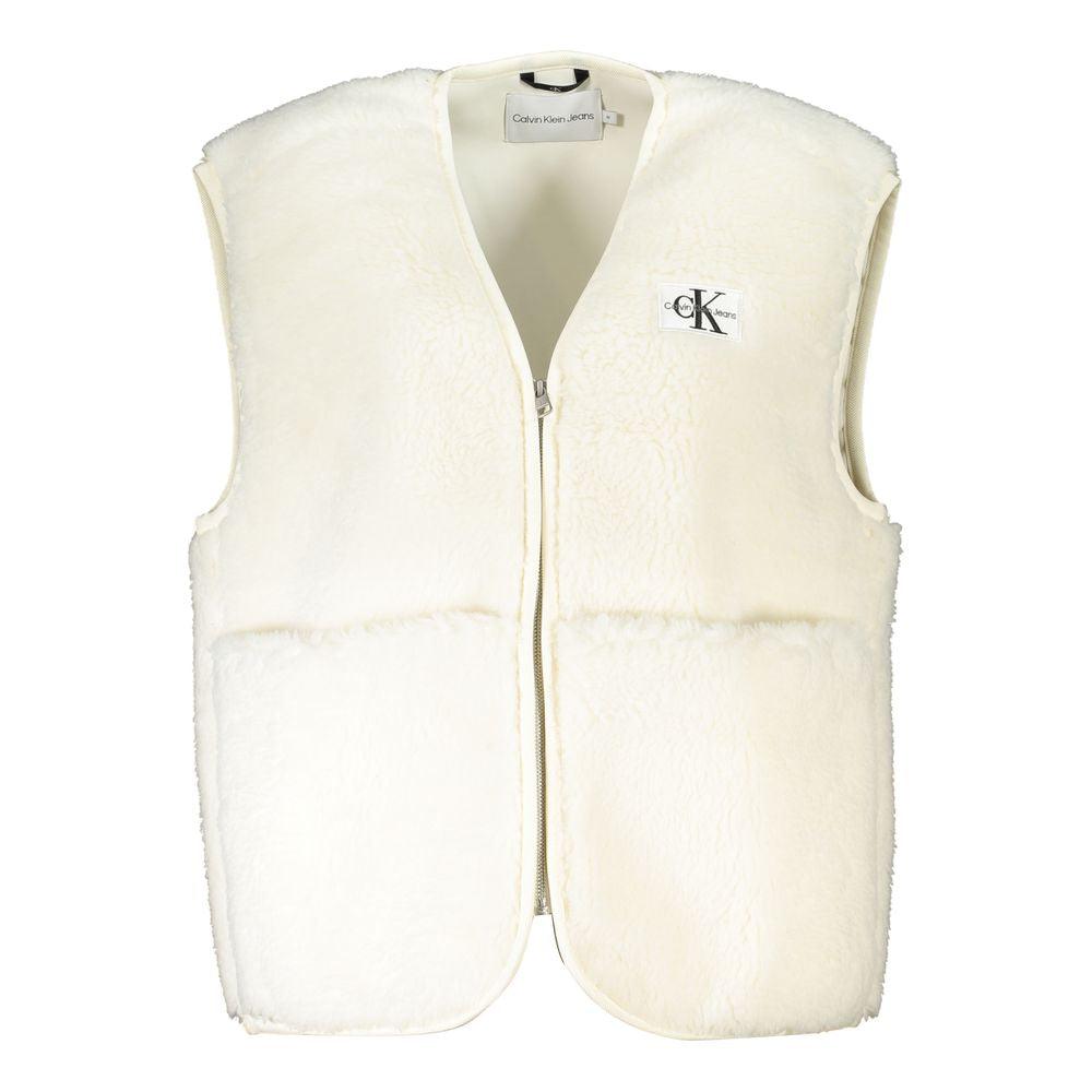 Calvin Klein Chic Sleeveless White Coat with Pockets - Arichezz.store