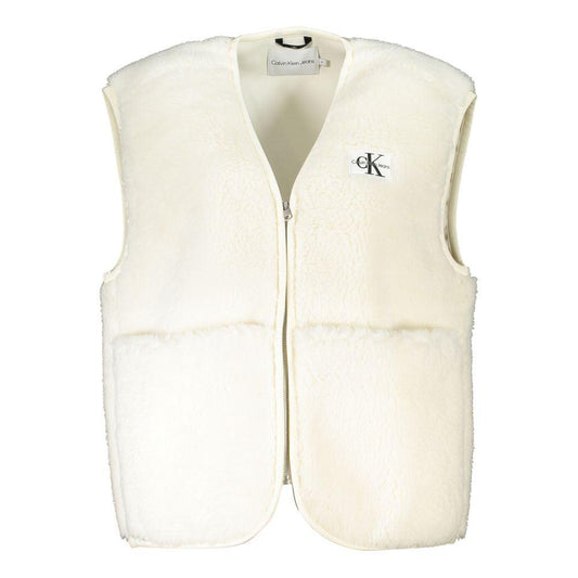 Calvin Klein Chic Sleeveless White Coat with Pockets - Arichezz.store