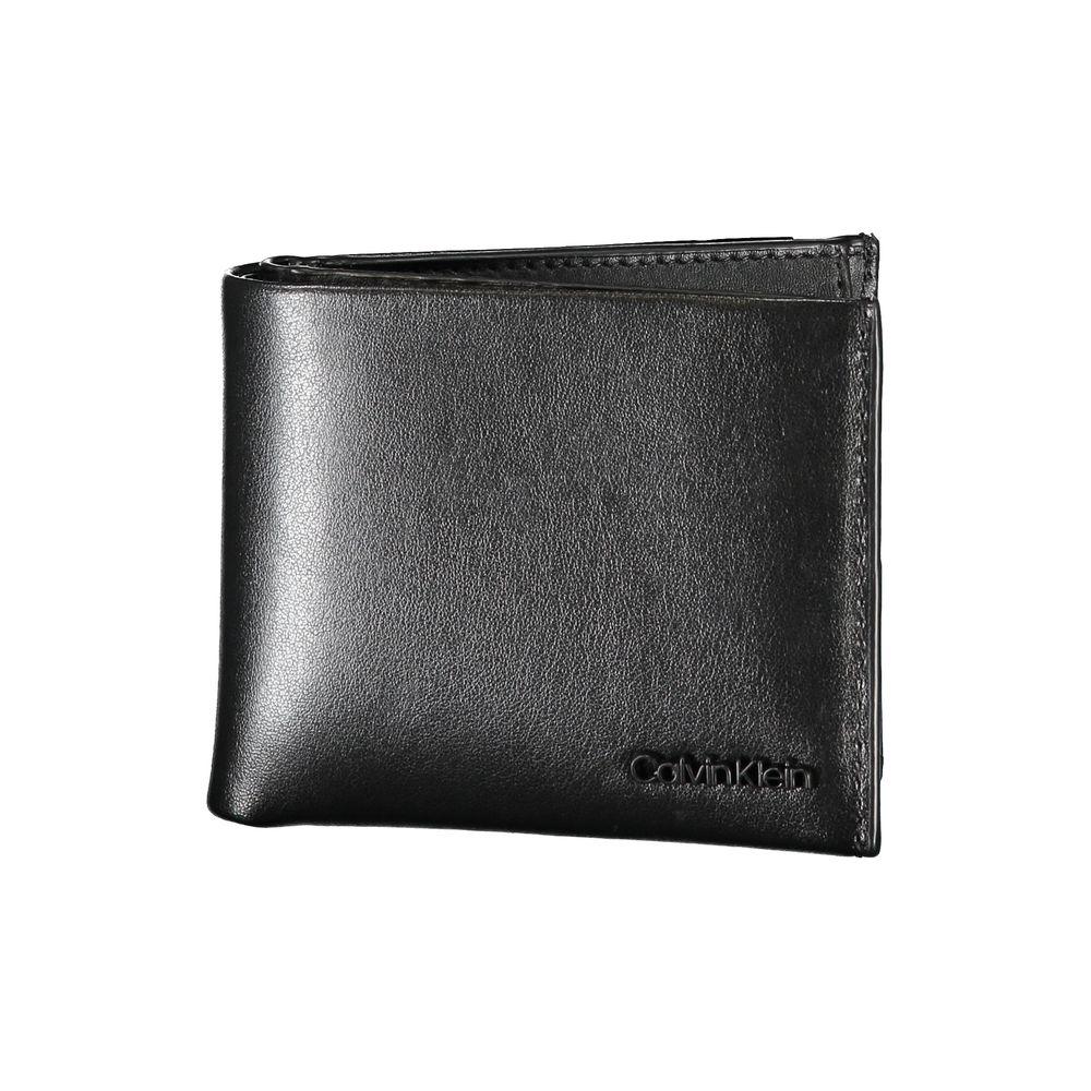 Calvin Klein Elegant Black Leather Dual-Compartment Wallet - Arichezz.store