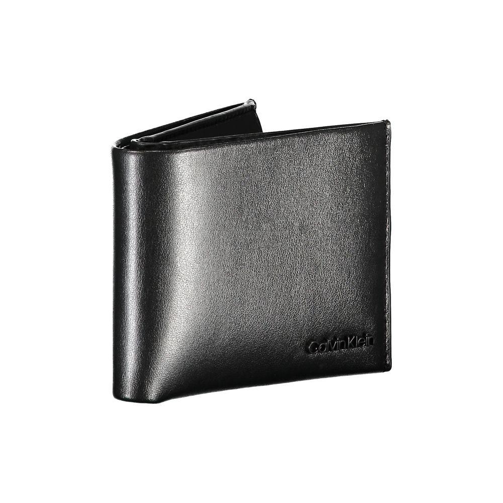 Calvin Klein Elegant Black Leather Dual-Compartment Wallet - Arichezz.store