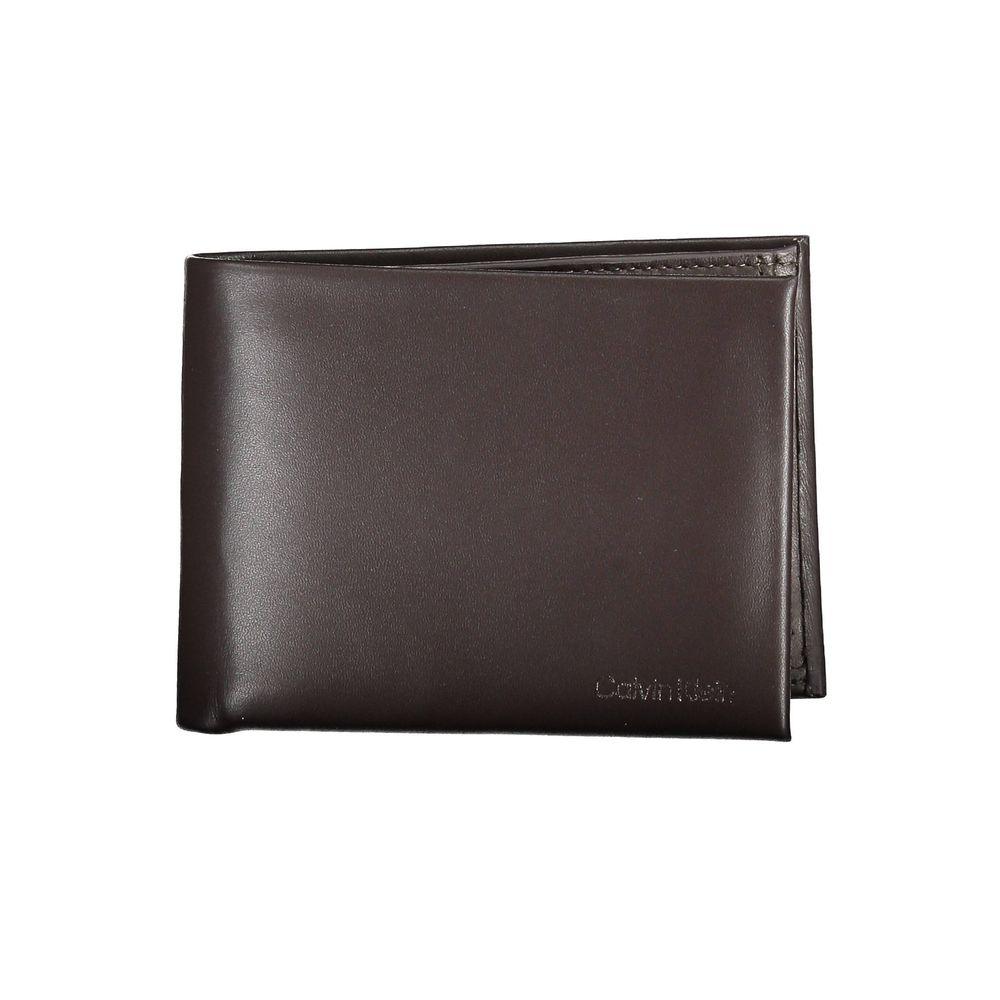 Calvin Klein Elegant Brown Leather Dual-Compartment Wallet - Arichezz.store