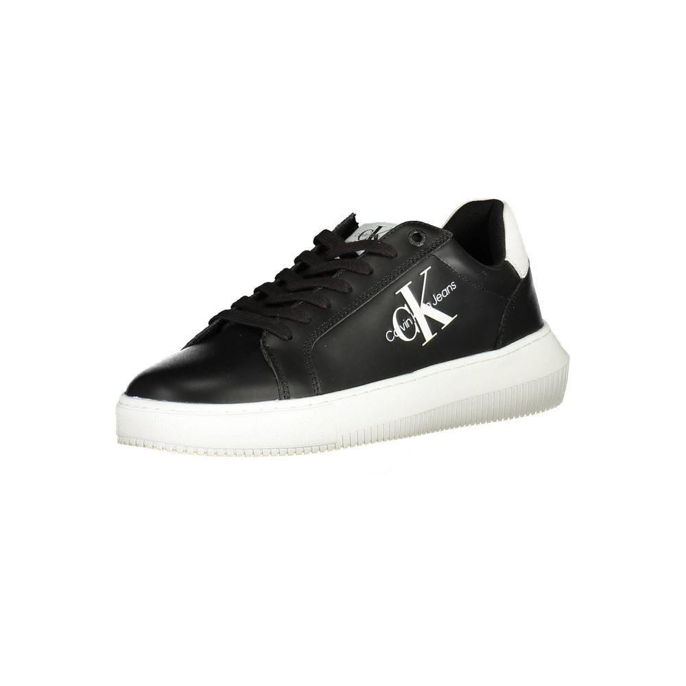 Calvin Klein Sleek Black Lace-Up Sports Sneakers - Arichezz.store