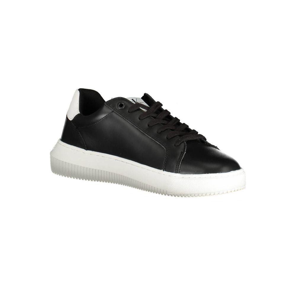 Calvin Klein Sleek Black Lace-Up Sports Sneakers - Arichezz.store