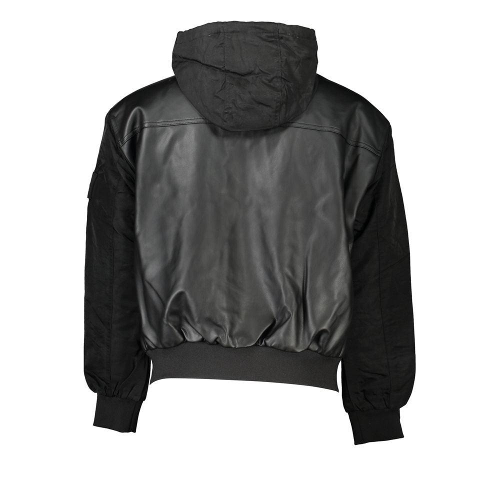 Calvin Klein Sleek Black Hooded Jacket with Contrasting Details - Arichezz.store