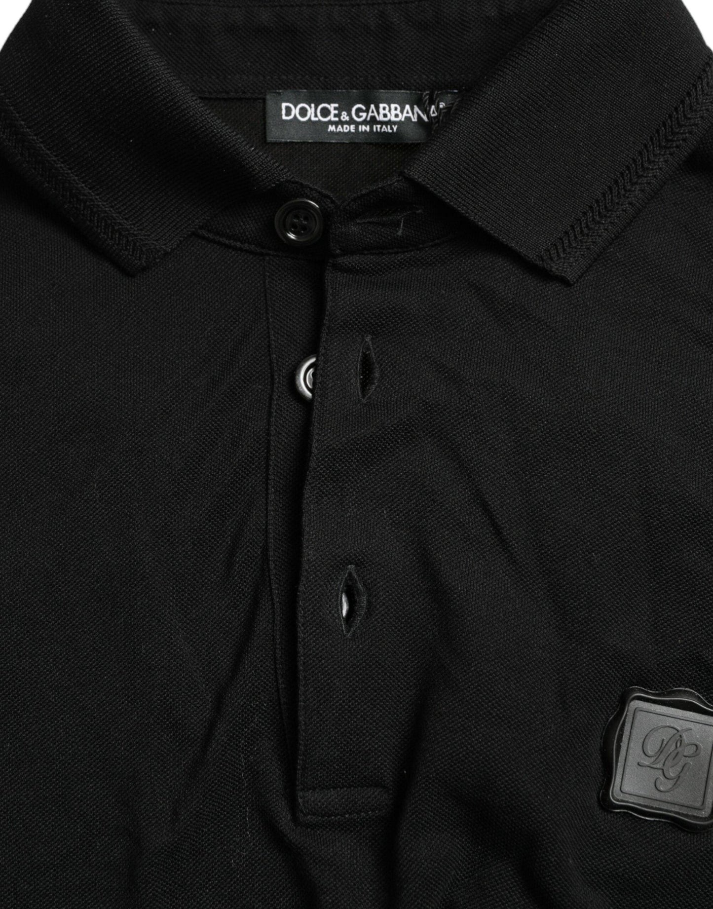 Dolce & Gabbana Elegant Black Cotton Polo Shirt - Arichezz.store