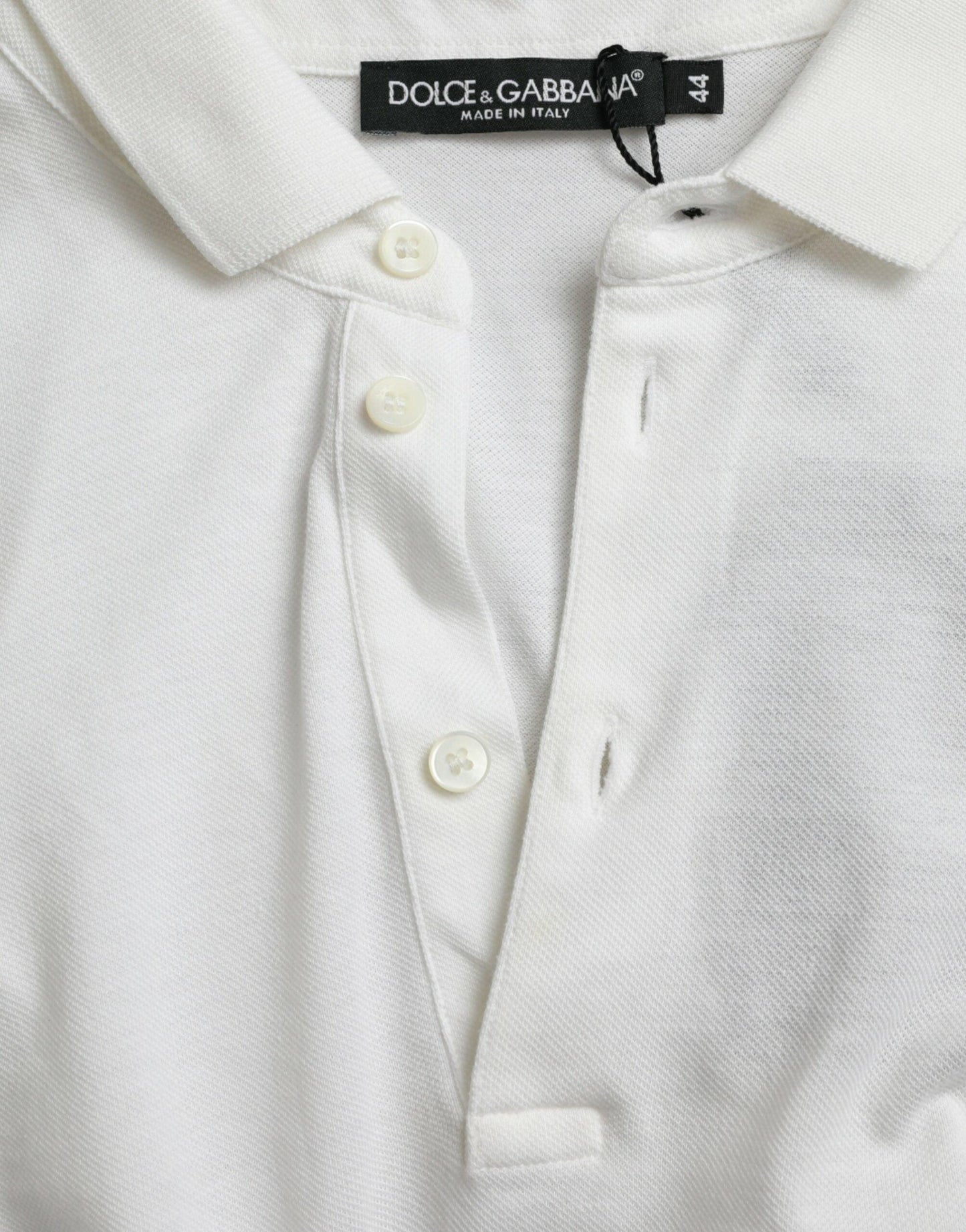 Dolce & Gabbana Crown Embroidered White Cotton Polo - Arichezz.store