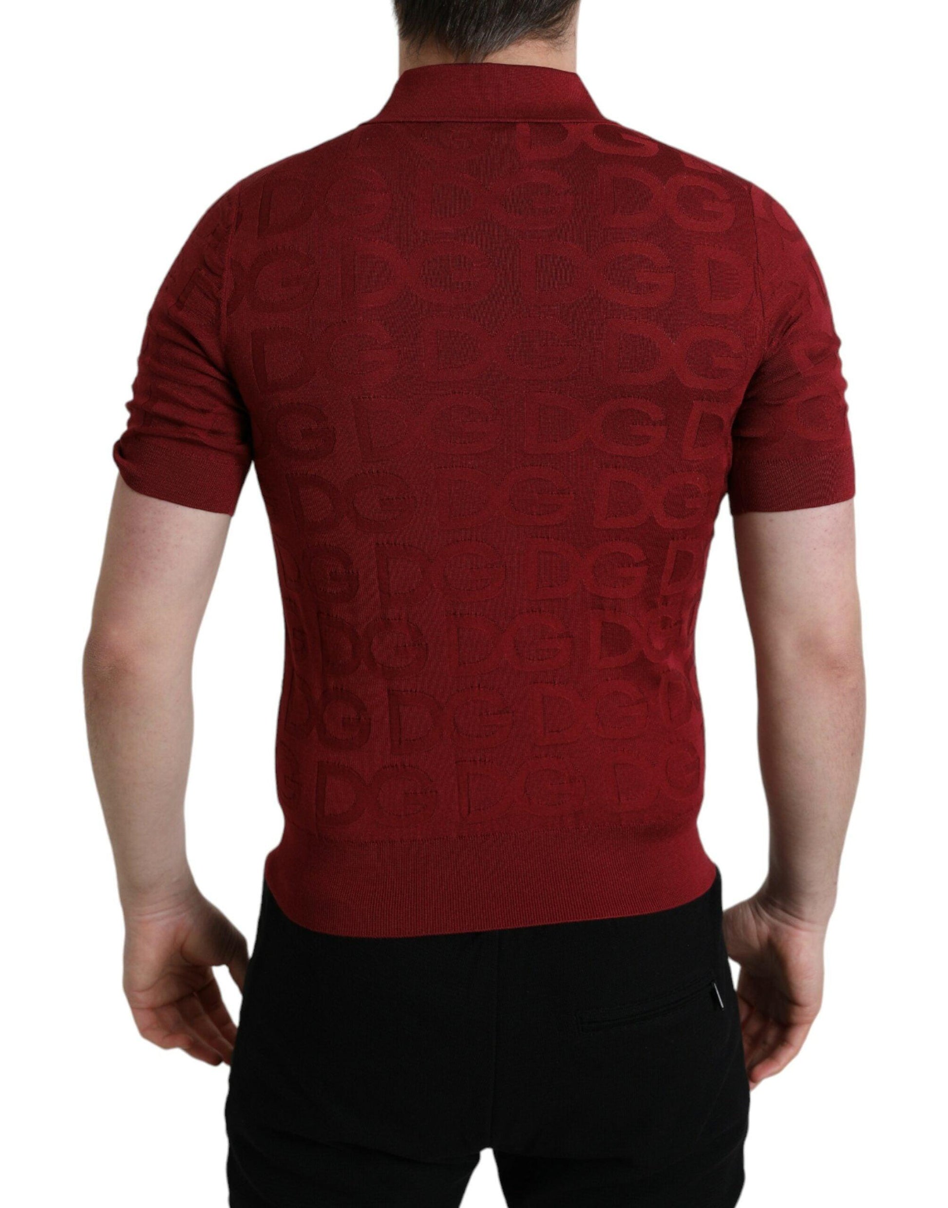 Dolce & Gabbana Silk Maroon Polo T-Shirt - Elegance Meets Comfort - Arichezz.store