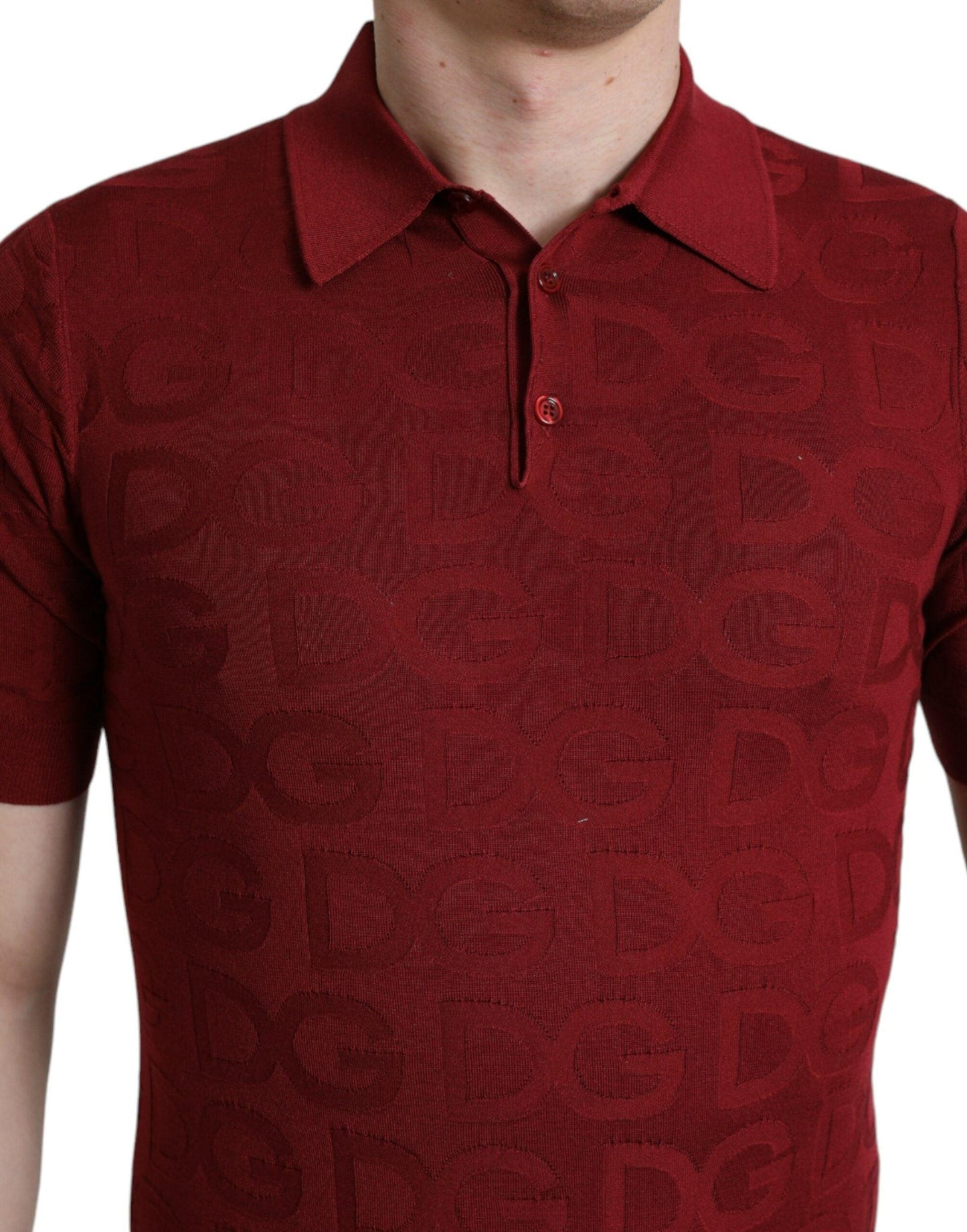 Dolce & Gabbana Silk Maroon Polo T-Shirt - Elegance Meets Comfort - Arichezz.store