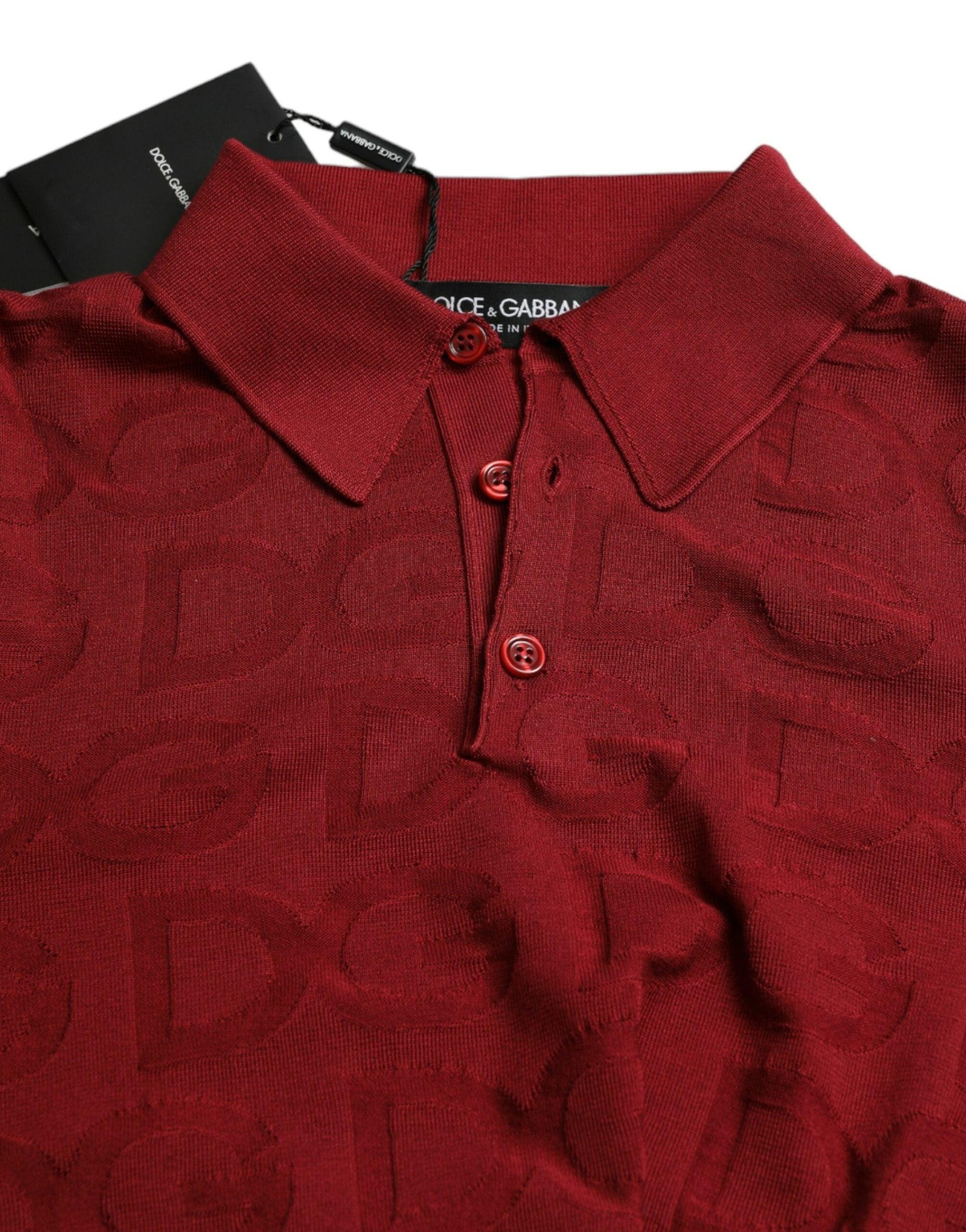 Dolce & Gabbana Silk Maroon Polo T-Shirt - Elegance Meets Comfort - Arichezz.store