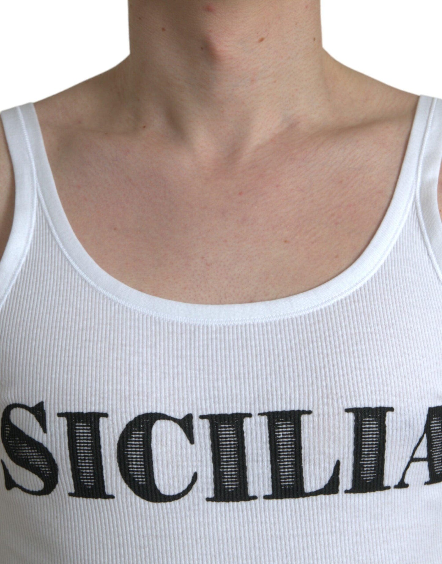 Dolce & Gabbana Elegant White Cotton Tank T-Shirt - Arichezz.store