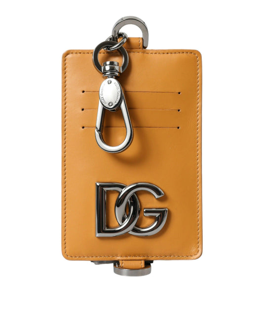 Dolce & Gabbana Elegant Orange Calf Leather Card Holder - Arichezz.store