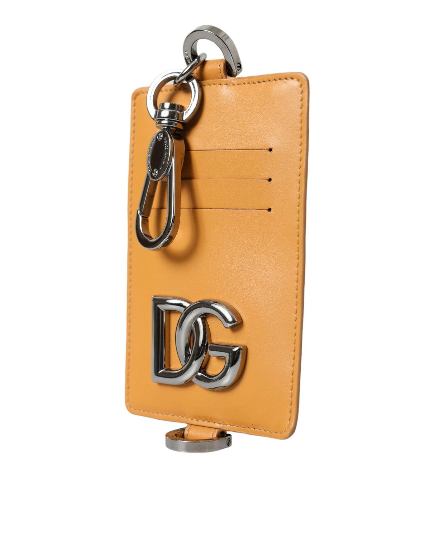 Dolce & Gabbana Elegant Orange Calf Leather Card Holder - Arichezz.store