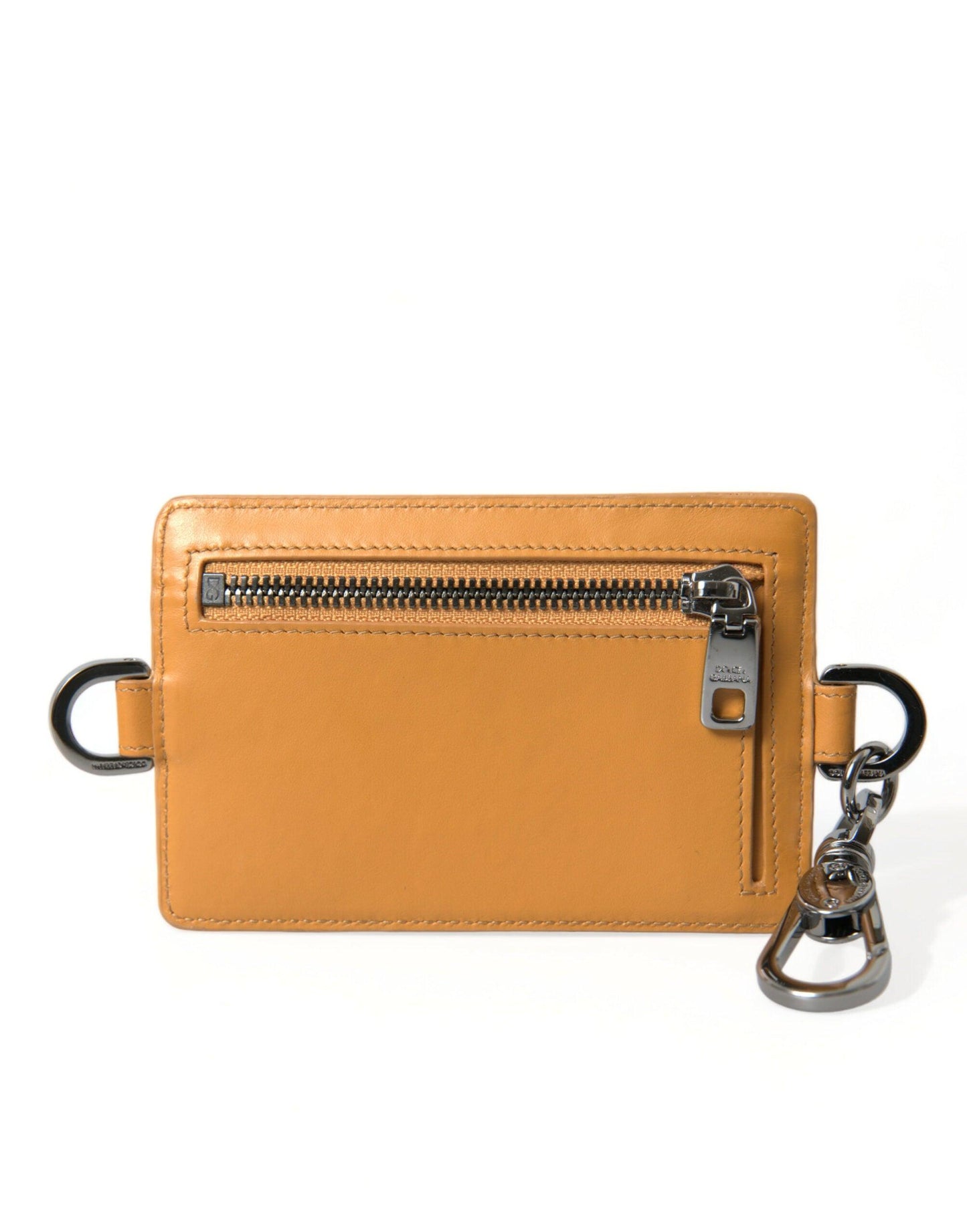 Dolce & Gabbana Elegant Orange Calf Leather Card Holder - Arichezz.store