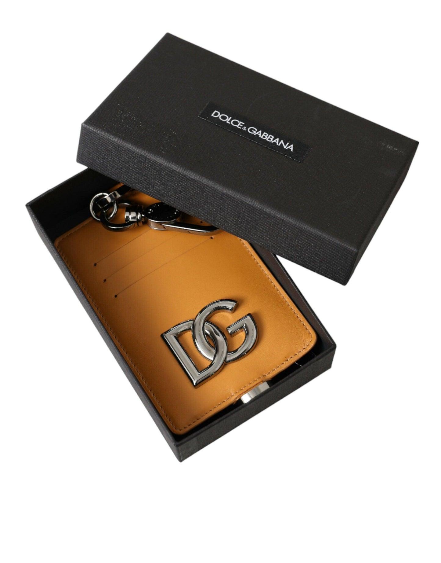 Dolce & Gabbana Elegant Orange Calf Leather Card Holder - Arichezz.store