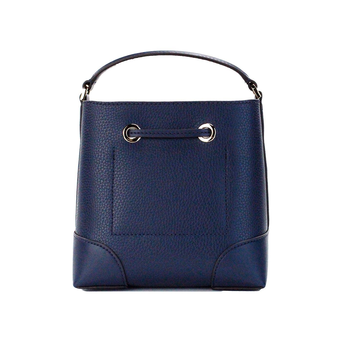 Michael Kors Mercer Small Navy Pebbled Leather Bucket Crossbody Bag Purse - Arichezz.store