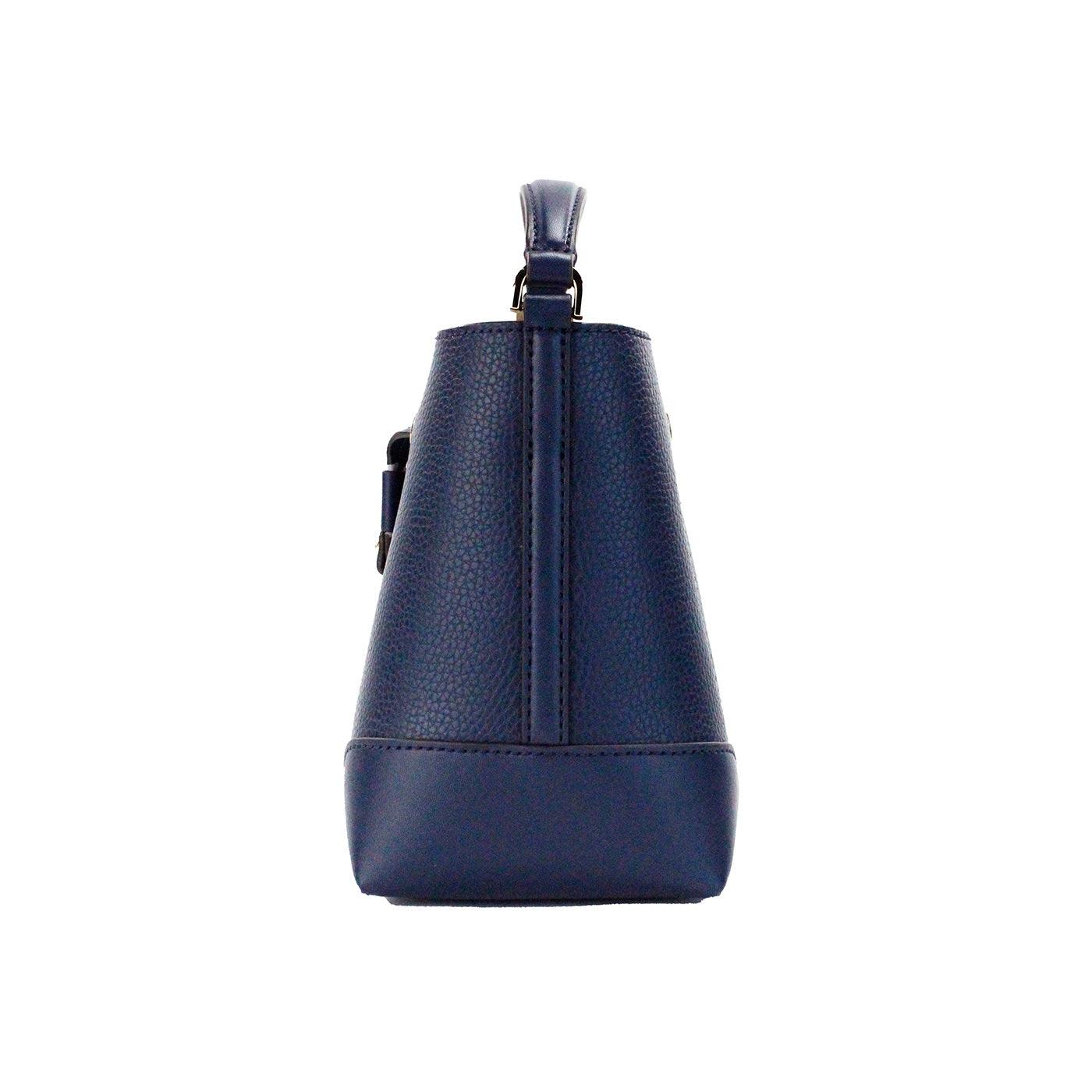 Michael Kors Mercer Small Navy Pebbled Leather Bucket Crossbody Bag Purse - Arichezz.store