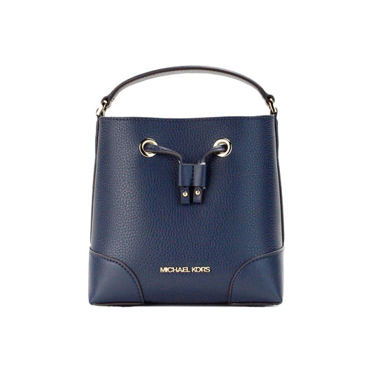 Michael Kors Mercer Small Navy Pebbled Leather Bucket Crossbody Bag Purse - Arichezz.store