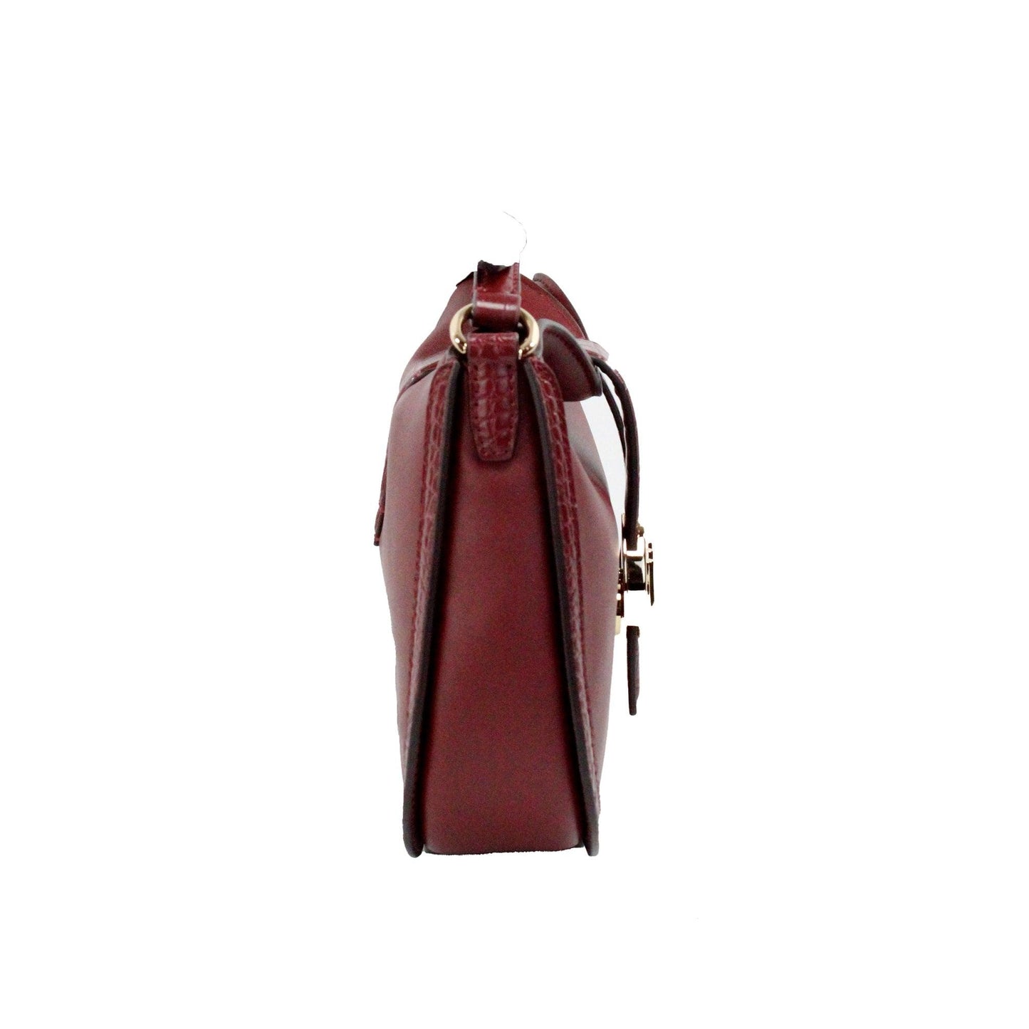 Michael Kors Gabby Small Dark Cherry Leather Foldover Hobo Crossbody Bag - Arichezz.store