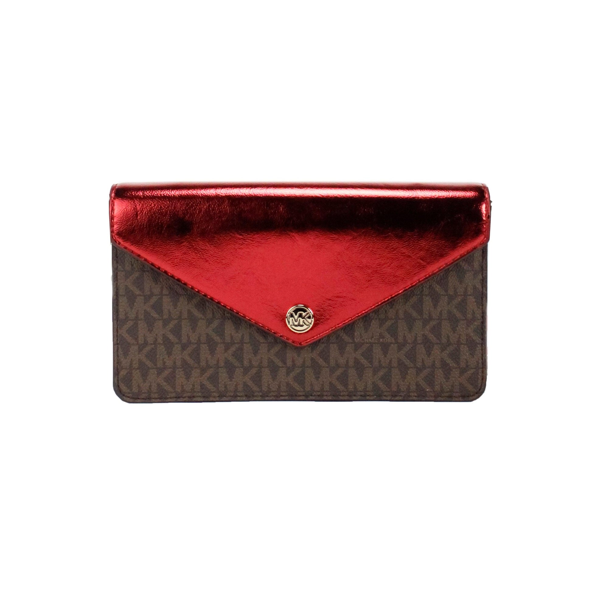 Michael Kors Jet Set Travel Crimson Small Flap Clutch Crossbody Bag - Arichezz.store