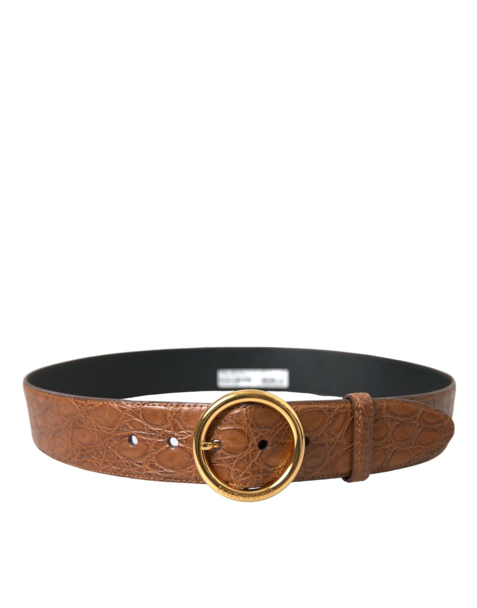 Dolce & Gabbana Elegant Exotic Leather Belt - Rich Brown - Arichezz.store