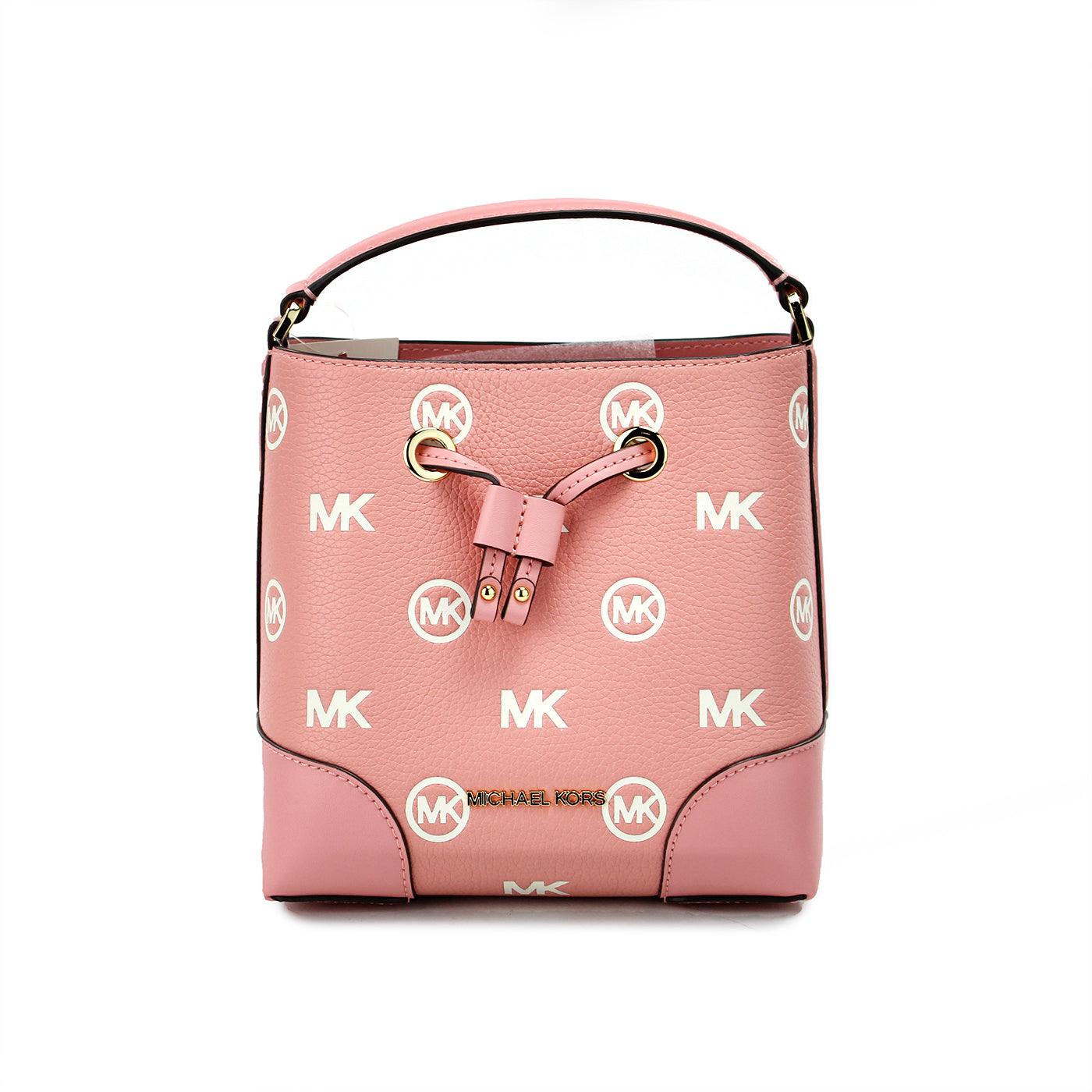 Michael Kors Mercer Small Primrose Embossed Drawstring Bucket Messenger Bag - Arichezz.store