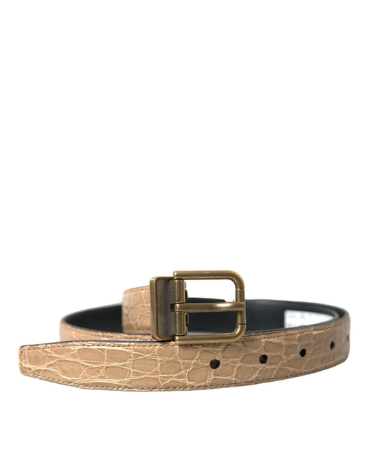 Dolce & Gabbana Elegant Beige Leather Belt - Arichezz.store