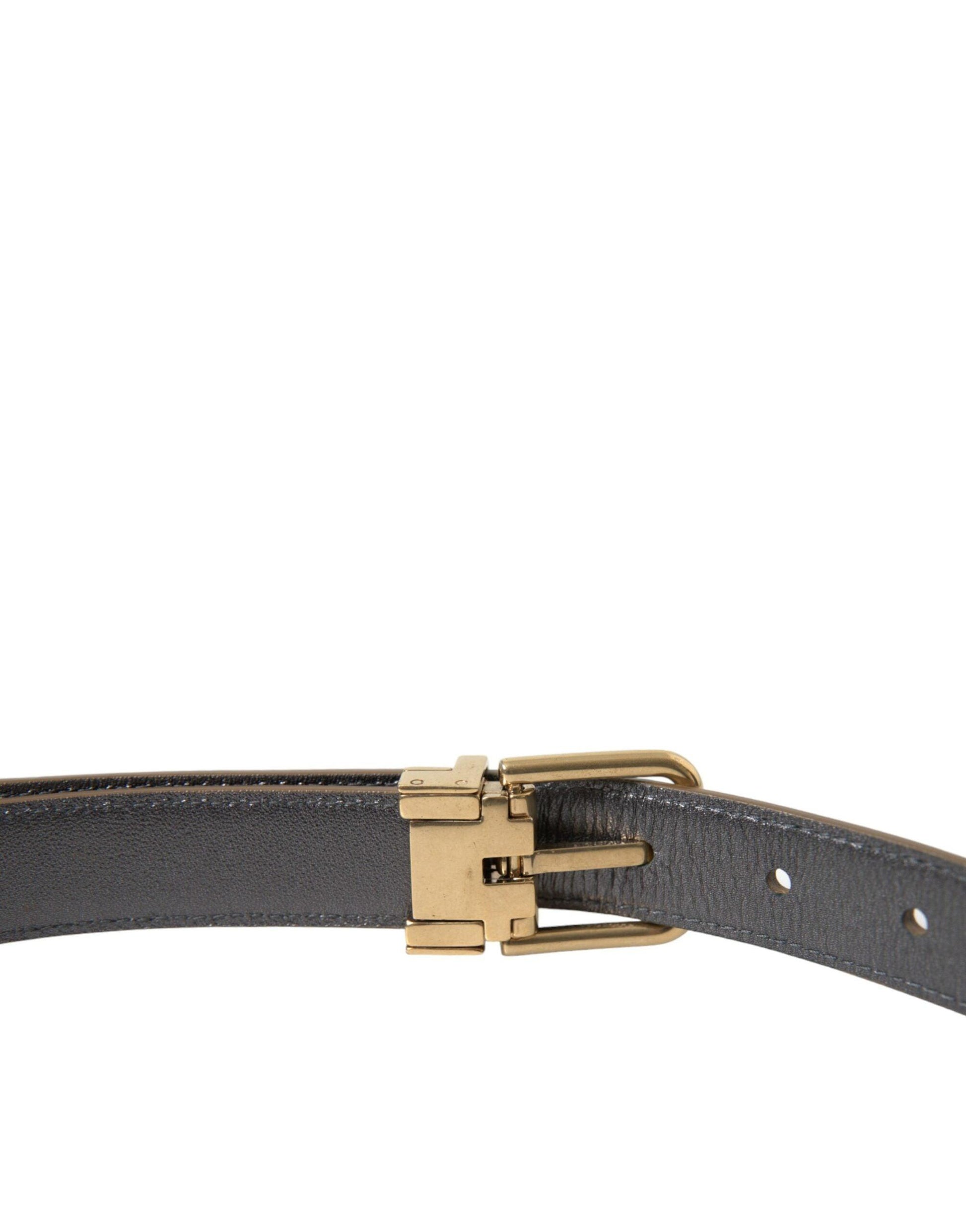 Dolce & Gabbana Metallic Gold Leather Belt - Timeless Elegance - Arichezz.store