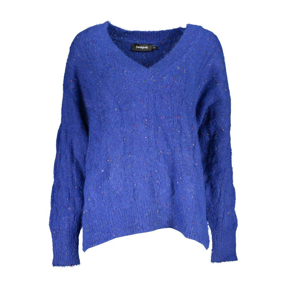 Desigual Vibrant V-Neck Sweater with Contrasting Details - Arichezz.store