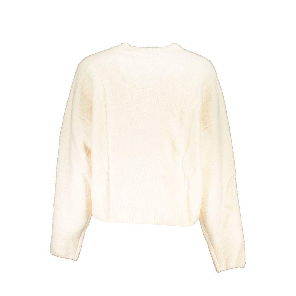 Desigual Chic White Embroidered Crew Neck Sweater - Arichezz.store