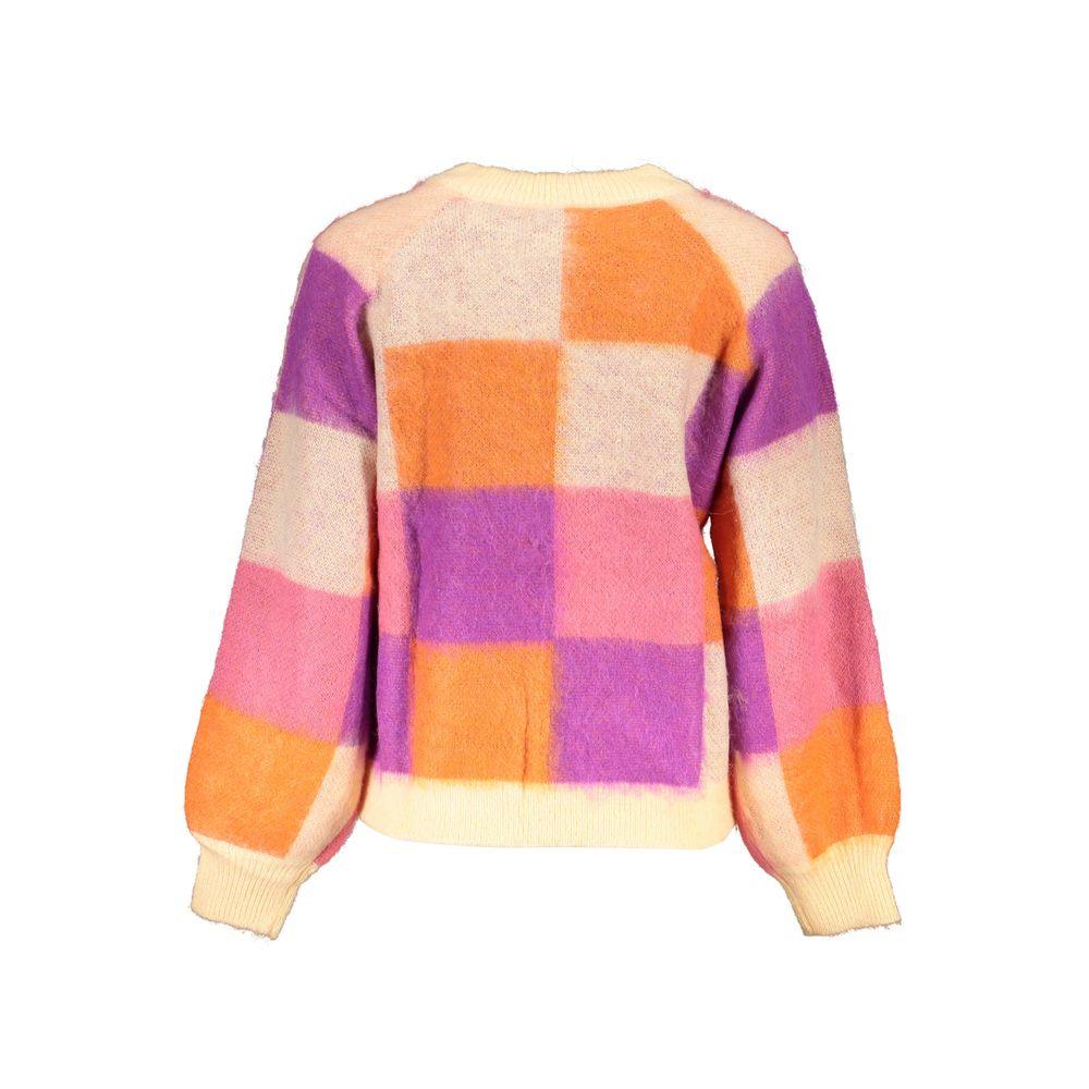 Desigual Chic Pink Contrast Crew Neck Sweater - Arichezz.store