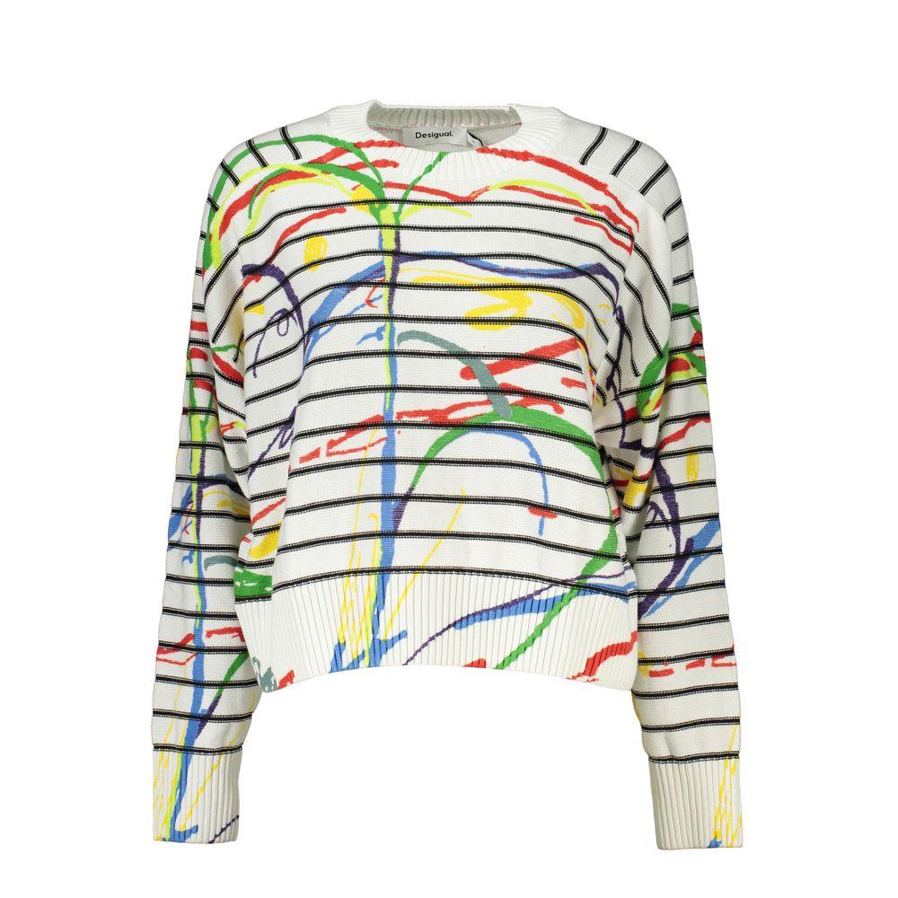 Desigual Chic Contrast Detail Crew Neck Sweater - Arichezz.store